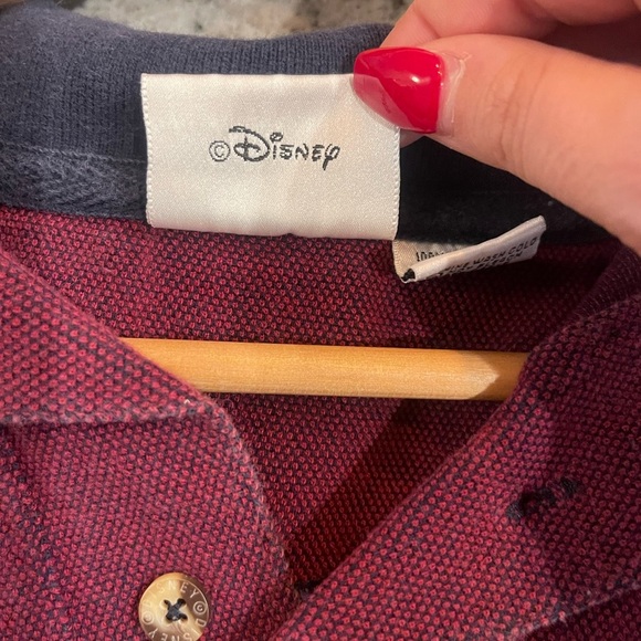 Vintage 2000 Walt Disney world Classic Maroon Polo Shirt with Navy Accents - Picture 4 of 5